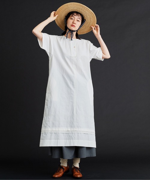 Malle（マル）の「malle コットン/リネン　刺繍スモックドレス（ワンピース・レディース・ホワイト/ホワイト×ブラック・FREE）」の11枚目の写真