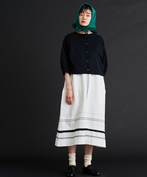 Malle（マル）の「malle コットン/リネン　刺繍スモックドレス（ワンピース・レディース・ホワイト/ホワイト×ブラック・FREE）」の20枚目の写真