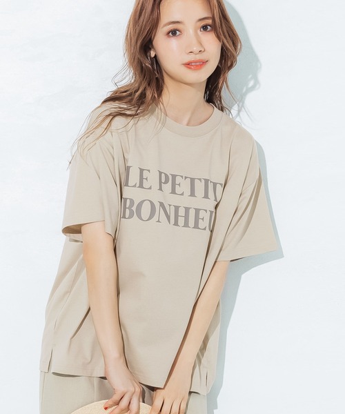coca（coca）（コカ）の「シルキータッチデザインプリントTシャツ（Tシャツ/カットソー・レディース・ベージュ系その他2/ベージュ系その他/パープル/グリーン/ホワイト/ブラック・ONE SIZE）」の5枚目の写真