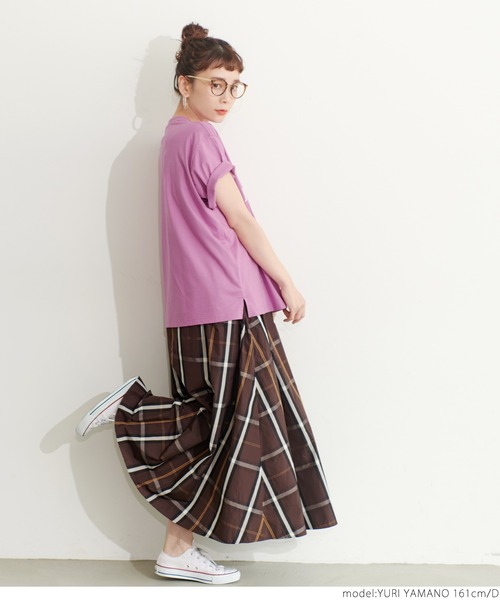 coca（coca）（コカ）の「シルキータッチデザインプリントTシャツ（Tシャツ/カットソー・レディース・ベージュ系その他2/ベージュ系その他/パープル/グリーン/ホワイト/ブラック・ONE SIZE）」の8枚目の写真