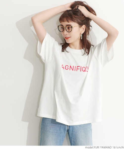coca（coca）（コカ）の「シルキータッチデザインプリントTシャツ（Tシャツ/カットソー・レディース・ベージュ系その他2/ベージュ系その他/パープル/グリーン/ホワイト/ブラック・ONE SIZE）」の11枚目の写真