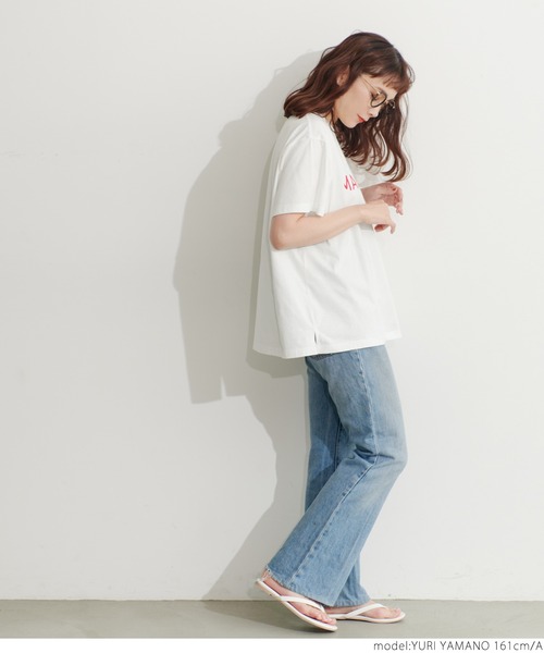 coca（coca）（コカ）の「シルキータッチデザインプリントTシャツ（Tシャツ/カットソー・レディース・ベージュ系その他2/ベージュ系その他/パープル/グリーン/ホワイト/ブラック・ONE SIZE）」の19枚目の写真