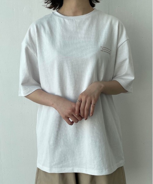 flaner（フラネ）の「ルーズグラフィックTee【ユニセックス対応】（Tシャツ/カットソー・レディース・グリーン/モカ・MEDIUM/LARGE）」の7枚目の写真