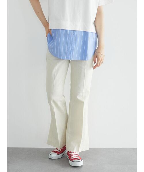 CRAFT STANDARD BOUTIQUE（クラフトスタンダードブティック）の「裾スリットフレアパンツ（スラックス・レディース・ライトグリーン/アイボリー/ラベンダー・M/L）」の5枚目の写真