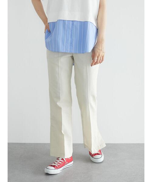 CRAFT STANDARD BOUTIQUE（クラフトスタンダードブティック）の「裾スリットフレアパンツ（スラックス・レディース・ライトグリーン/アイボリー/ラベンダー・M/L）」の17枚目の写真