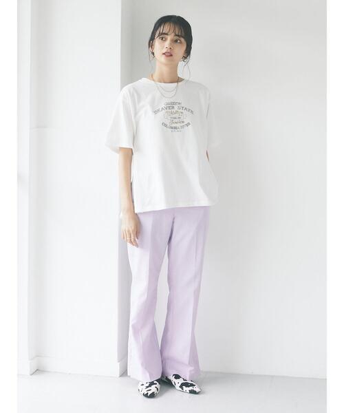 CRAFT STANDARD BOUTIQUE（クラフトスタンダードブティック）の「裾スリットフレアパンツ（スラックス・レディース・ライトグリーン/アイボリー/ラベンダー・M/L）」の19枚目の写真