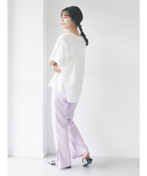 CRAFT STANDARD BOUTIQUE（クラフトスタンダードブティック）の「裾スリットフレアパンツ（スラックス・レディース・ライトグリーン/アイボリー/ラベンダー・M/L）」の21枚目の写真