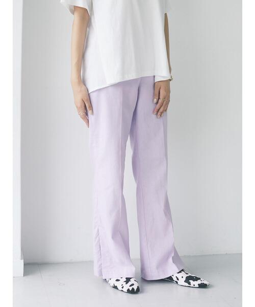 CRAFT STANDARD BOUTIQUE（クラフトスタンダードブティック）の「裾スリットフレアパンツ（スラックス・レディース・ライトグリーン/アイボリー/ラベンダー・M/L）」の22枚目の写真