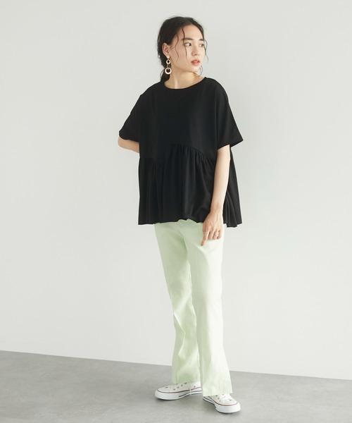 CRAFT STANDARD BOUTIQUE（クラフトスタンダードブティック）の「裾スリットフレアパンツ（スラックス・レディース・ライトグリーン/アイボリー/ラベンダー・M/L）」の10枚目の写真