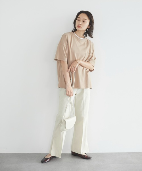 CRAFT STANDARD BOUTIQUE（クラフトスタンダードブティック）の「裾スリットフレアパンツ（スラックス・レディース・ライトグリーン/アイボリー/ラベンダー・M/L）」の9枚目の写真