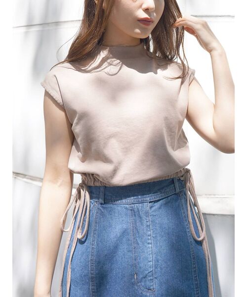 MERCURYDUO（マーキュリーデュオ）の「ピグメントクロップドカットソー（Tシャツ/カットソー・レディース・ベージュ/ミント/オフホワイト/ブラック・FREE）」の10枚目の写真