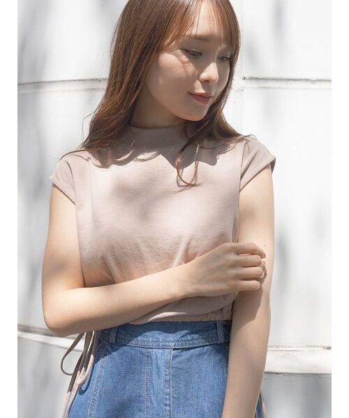 MERCURYDUO（マーキュリーデュオ）の「ピグメントクロップドカットソー（Tシャツ/カットソー・レディース・ベージュ/ミント/オフホワイト/ブラック・FREE）」の13枚目の写真