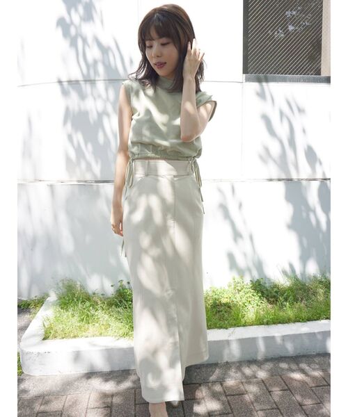 MERCURYDUO（マーキュリーデュオ）の「ピグメントクロップドカットソー（Tシャツ/カットソー・レディース・ベージュ/ミント/オフホワイト/ブラック・FREE）」の15枚目の写真