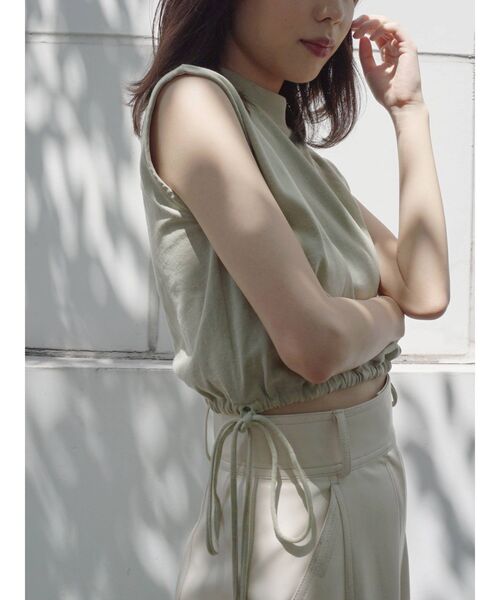 MERCURYDUO（マーキュリーデュオ）の「ピグメントクロップドカットソー（Tシャツ/カットソー・レディース・ベージュ/ミント/オフホワイト/ブラック・FREE）」の18枚目の写真