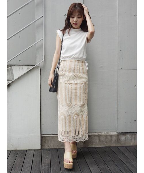 MERCURYDUO（マーキュリーデュオ）の「ピグメントクロップドカットソー（Tシャツ/カットソー・レディース・ベージュ/ミント/オフホワイト/ブラック・FREE）」の19枚目の写真