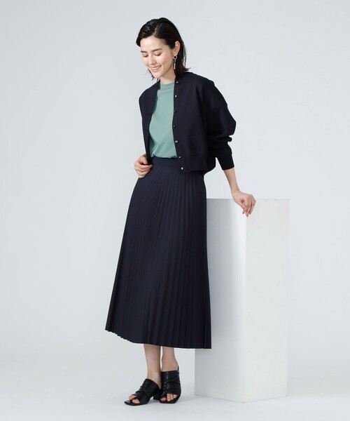 CAST:(キャストコロン)の「ニットブルゾン(ニット/セーター・レディース・ベージュ/ネイビー/ブラウン/グリーン・M)」の5枚目の写真