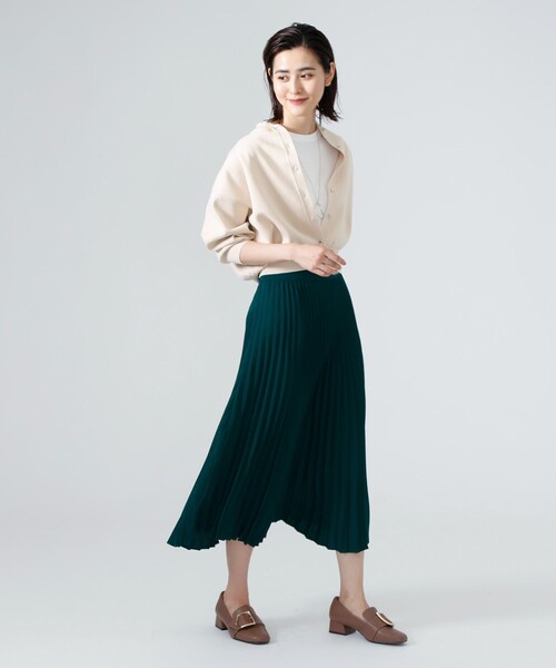 CAST:(キャストコロン)の「ニットブルゾン(ニット/セーター・レディース・ベージュ/ネイビー/ブラウン/グリーン・M)」の6枚目の写真