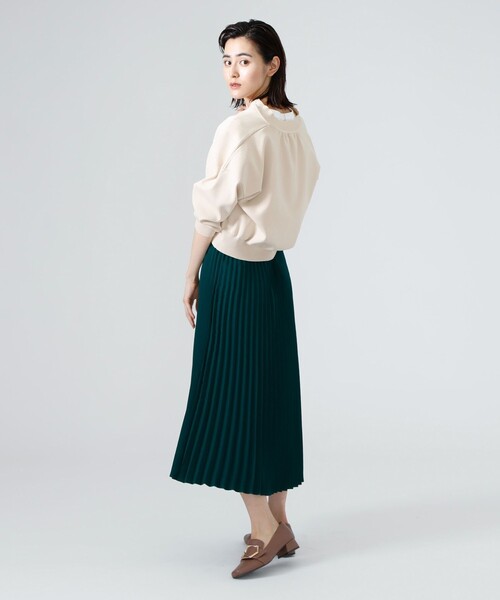 CAST:(キャストコロン)の「ニットブルゾン(ニット/セーター・レディース・ベージュ/ネイビー/ブラウン/グリーン・M)」の7枚目の写真