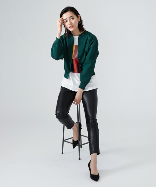 CAST:(キャストコロン)の「ニットブルゾン(ニット/セーター・レディース・ベージュ/ネイビー/ブラウン/グリーン・M)」の9枚目の写真