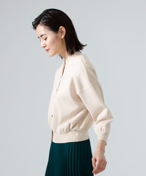 CAST:(キャストコロン)の「ニットブルゾン(ニット/セーター・レディース・ベージュ/ネイビー/ブラウン/グリーン・M)」の11枚目の写真