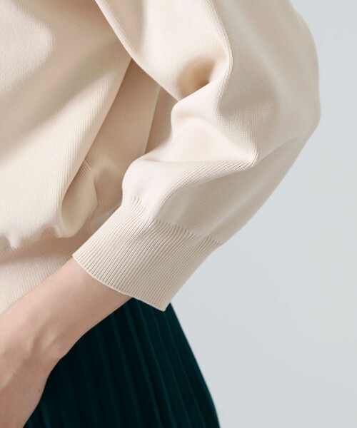 CAST:(キャストコロン)の「ニットブルゾン(ニット/セーター・レディース・ベージュ/ネイビー/ブラウン/グリーン・M)」の14枚目の写真