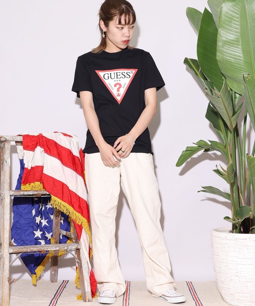 Guess(ゲス)の「GUESS/ゲス MEN S S/SLV TEE SHIRT 半袖Tシャツ(Tシャツ/カットソー・メンズ・ホワイト/ブラック・M/L/XL)」の11枚目の写真