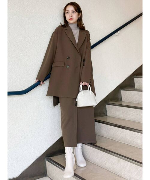 MURUA（ムルーア）の「ディープスリットロングジャケット（テーラードジャケット・レディース・グリーン/モカ/その他1・FREE）」の7枚目の写真