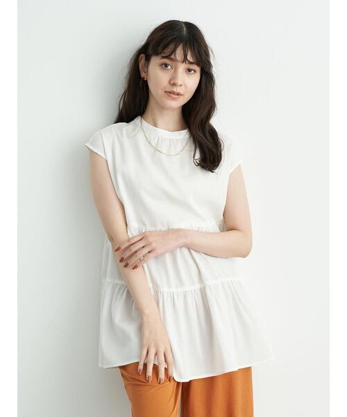 YECCA VECCA（イェッカヴェッカ）の「・2wayティアードチュニックブラウス＊（シャツ/ブラウス・レディース・ホワイト/ブラック/ストライプ・FREE）」の22枚目の写真