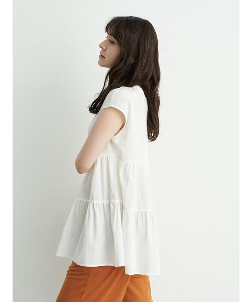 YECCA VECCA（イェッカヴェッカ）の「・2wayティアードチュニックブラウス＊（シャツ/ブラウス・レディース・ホワイト/ブラック/ストライプ・FREE）」の21枚目の写真