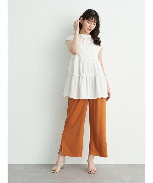 YECCA VECCA（イェッカヴェッカ）の「・2wayティアードチュニックブラウス＊（シャツ/ブラウス・レディース・ホワイト/ブラック/ストライプ・FREE）」の18枚目の写真