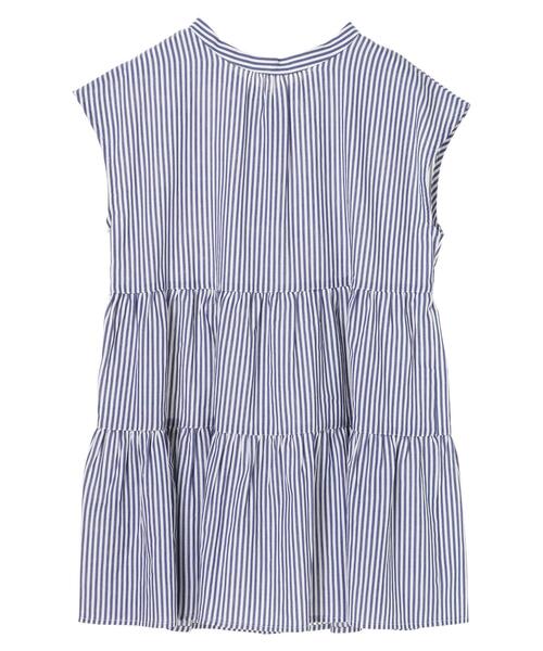 YECCA VECCA（イェッカヴェッカ）の「・2wayティアードチュニックブラウス＊（シャツ/ブラウス・レディース・ホワイト/ブラック/ストライプ・FREE）」の15枚目の写真