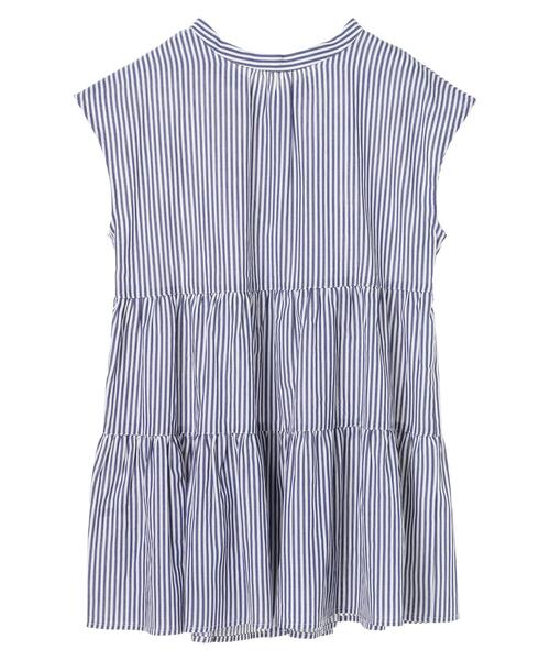 YECCA VECCA（イェッカヴェッカ）の「・2wayティアードチュニックブラウス＊（シャツ/ブラウス・レディース・ホワイト/ブラック/ストライプ・FREE）」の11枚目の写真