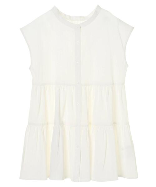 YECCA VECCA（イェッカヴェッカ）の「・2wayティアードチュニックブラウス＊（シャツ/ブラウス・レディース・ホワイト/ブラック/ストライプ・FREE）」の10枚目の写真