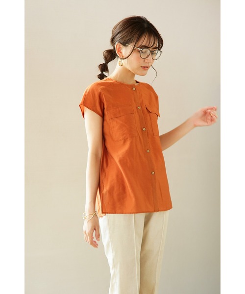 Emilyan（エミリアン）の「【テンセルリネン】タックフレアーシャツブラウス（シャツ/ブラウス・レディース・ブラック/ベージュ/オレンジ・9号）」の20枚目の写真