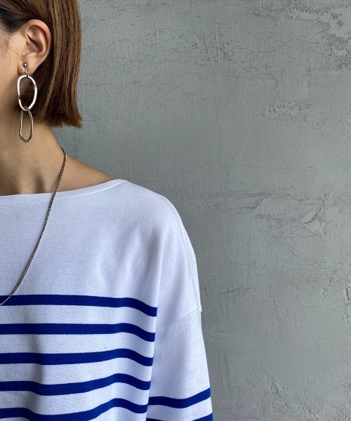 ORCIVAL（オーシバル）の「[ORCIVAL/オーシバル] ビッグシルエットボーダーTシャツ（Tシャツ/カットソー・レディース・ホワイト/グレイッシュベージュ/チャコール/ホワイト×ネイビー/ホワイト×グリーン・1）」の17枚目の写真