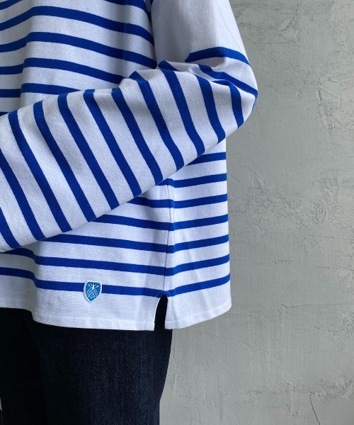 ORCIVAL（オーシバル）の「[ORCIVAL/オーシバル] ビッグシルエットボーダーTシャツ（Tシャツ/カットソー・レディース・ホワイト/グレイッシュベージュ/チャコール/ホワイト×ネイビー/ホワイト×グリーン・1）」の8枚目の写真