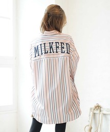 MILKFED. | BACK LOGO STRIPED SHIRT(シャツ/ブラウス)