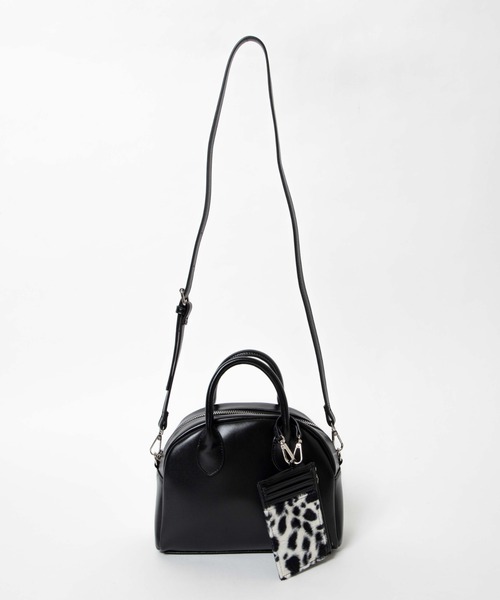 WEGO（ウィゴー）の「WEGO/【ZOZOTOWN＆一部店限定】パスケース付きボストンショルダーバッグ（ショルダーバッグ・レディース・ブラック/その他1/ブラウン・FREE）」の9枚目の写真