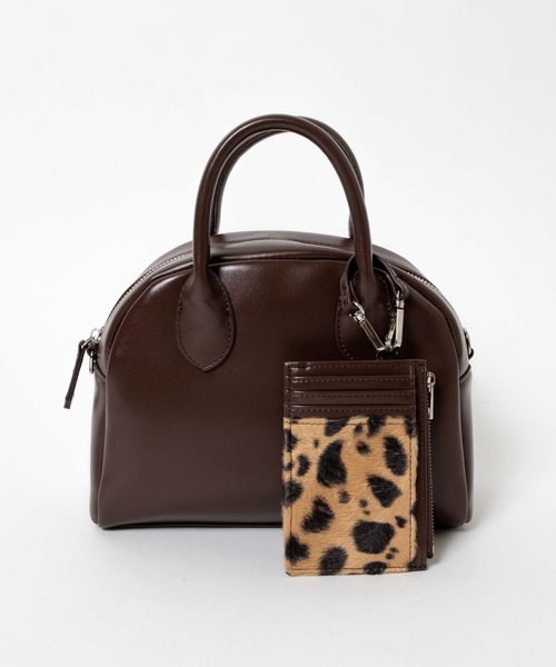 WEGO（ウィゴー）の「WEGO/【ZOZOTOWN＆一部店限定】パスケース付きボストンショルダーバッグ（ショルダーバッグ・レディース・ブラック/その他1/ブラウン・FREE）」の13枚目の写真