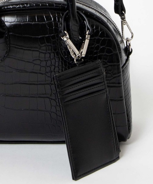 WEGO（ウィゴー）の「WEGO/【ZOZOTOWN＆一部店限定】パスケース付きボストンショルダーバッグ（ショルダーバッグ・レディース・ブラック/その他1/ブラウン・FREE）」の14枚目の写真