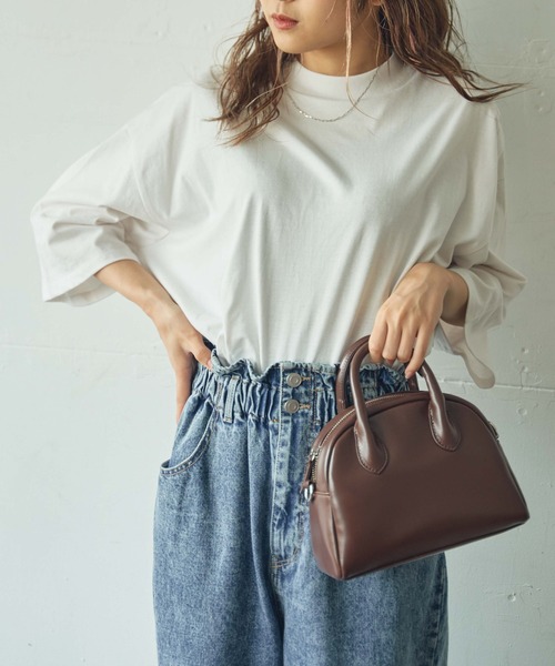 WEGO（ウィゴー）の「WEGO/【ZOZOTOWN＆一部店限定】パスケース付きボストンショルダーバッグ（ショルダーバッグ・レディース・ブラック/その他1/ブラウン・FREE）」の8枚目の写真