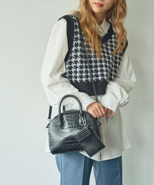 WEGO（ウィゴー）の「WEGO/【ZOZOTOWN＆一部店限定】パスケース付きボストンショルダーバッグ（ショルダーバッグ・レディース・ブラック/その他1/ブラウン・FREE）」の12枚目の写真