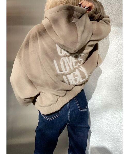 GYDA GOD LOVES UGLY エコファー　ショート丈　フーディー GOD LOVES UGLYエコファーショートフーディ[品番：MKSW0039541