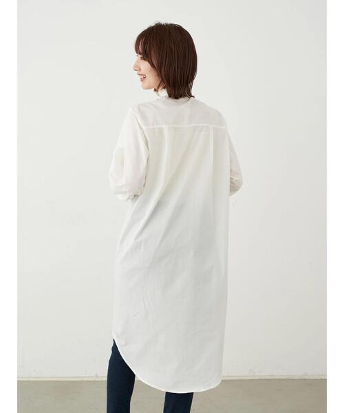 earth music&ecology（アースミュージックアンドエコロジー）の「SET2点ケーブルベスト+フリル衿シャツワンピース ＊（ワンピース・レディース・ライトグレー/モカ/ブラック・FREE）」の13枚目の写真