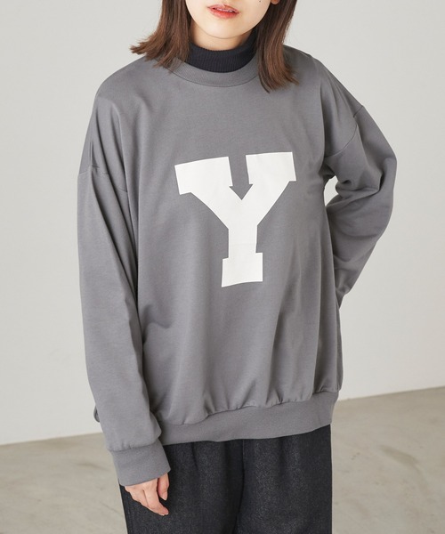&yam(アンドヤム)の「ビッグイニシャル"Y"ロゴスウェット【親子お揃い/リンクコーデ】(スウェット・レディース・ブラック/グリーン/ベージュ・FREE)」の9枚目の写真
