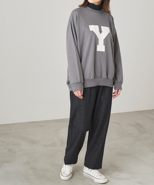 &yam(アンドヤム)の「ビッグイニシャル"Y"ロゴスウェット【親子お揃い/リンクコーデ】(スウェット・レディース・ブラック/グリーン/ベージュ・FREE)」の12枚目の写真