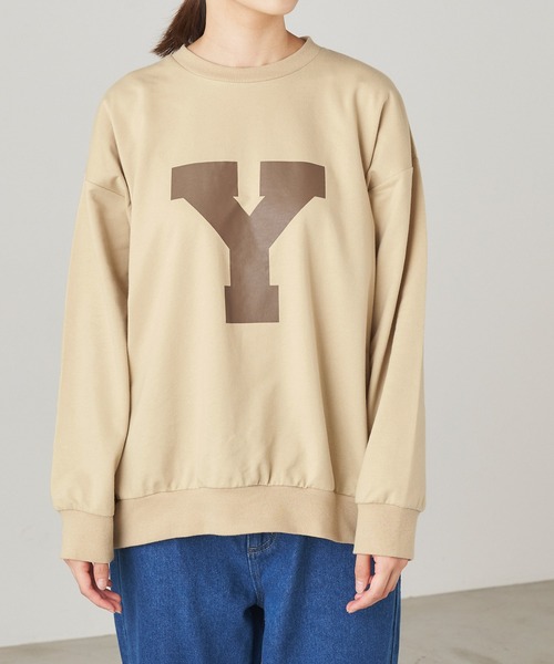 &yam(アンドヤム)の「ビッグイニシャル"Y"ロゴスウェット【親子お揃い/リンクコーデ】(スウェット・レディース・ブラック/グリーン/ベージュ・FREE)」の14枚目の写真