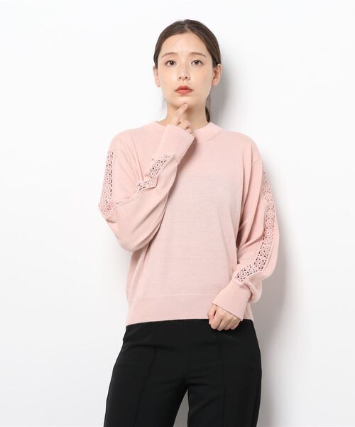 SEE BY CHLOE（シーバイクロエ）の「ギピュールトリムジャンパー（ニット/セーター・レディース・ホワイト/ブラック/ライトピンク・S/M）」の3枚目の写真