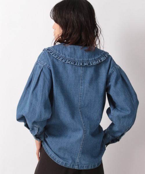 LOWRYS FARM(ローリーズファーム)の「BIGカラーデニムジャケシャツ 214822(シャツ/ブラウス・レディース・ブラック/ブルー・FREE)」の9枚目の写真