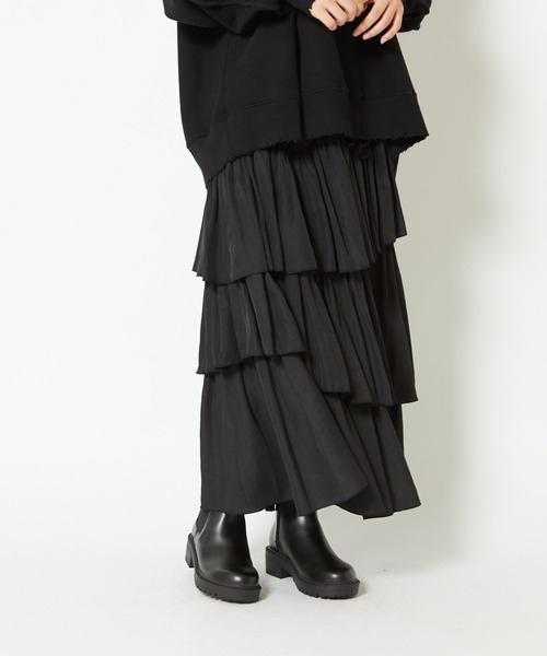 CIAOPANIC（チャオパニック）の「スラッシュティアードスカート（スカート・レディース・ブラック/ブラウン/イエロー・FREE）」の11枚目の写真